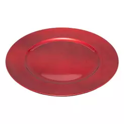 Sousplat Lyor Opala Vermelho de Plástico 33cm