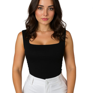 Body Feminino Alças Grossa Decote Quadrado Modelo Novo