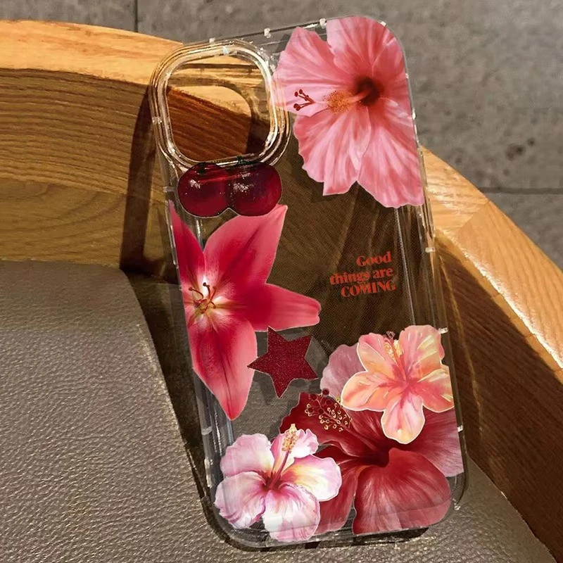 Capinha Capa Material transparente TPU Flor De Cereja Samsung A04 A05 A15 A23 A32 A34 A35 A50 A52 A55 A72 em Oferta na Shopee