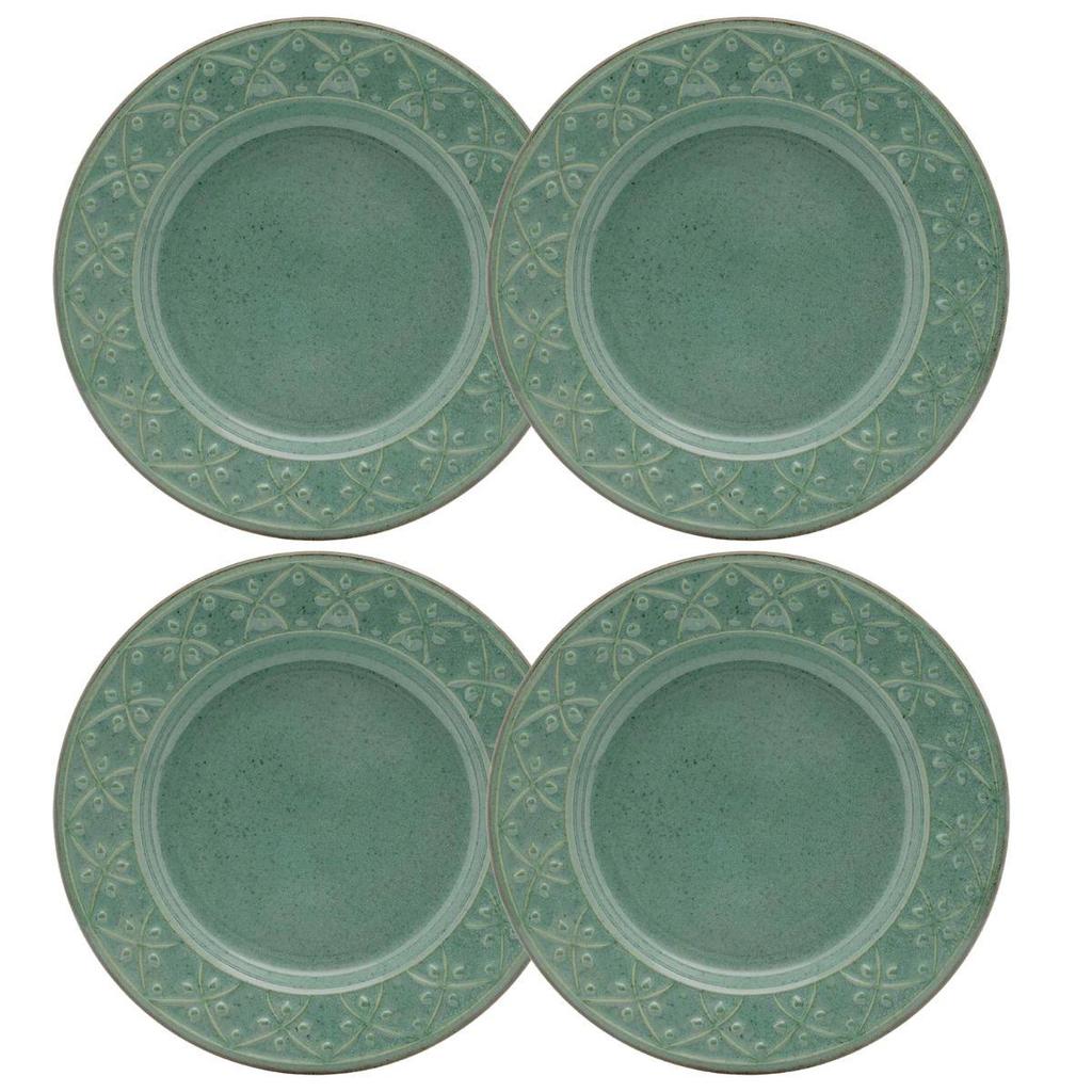 Jogo de 4 Pratos Rasos 26 Cm Oxford Mendi Malaquita em Oferta na Shopee