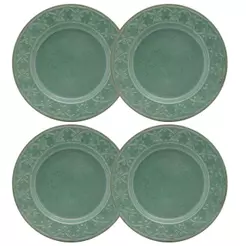 Jogo de 4 Pratos Rasos 26 Cm Oxford Mendi Malaquita
