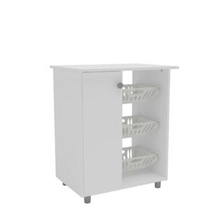Fruteira Armário para Cozinha Multiuso 3 Cestos 1 Porta 60cm Cor Branco - Mademóvel em Oferta na Shopee