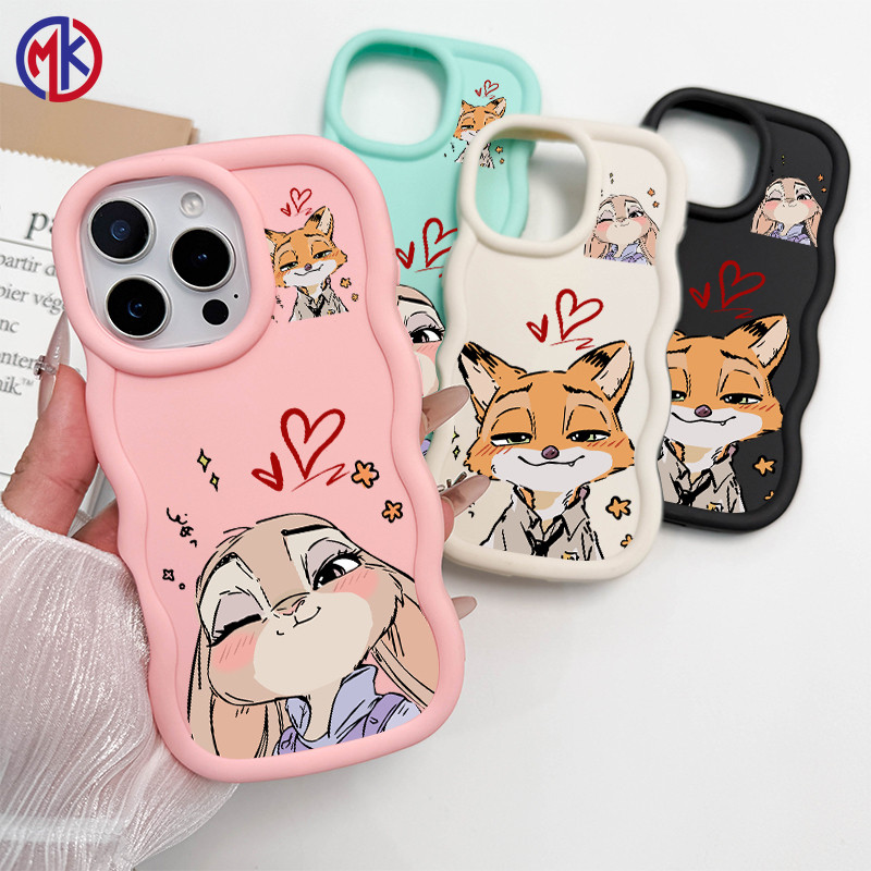 SoftCase Para iPhone 13 12 11 16 17 15 14 Pro Max XR 17Air Macaron Cor Caso Do Telefone Móvel Raposa Coelho MKcase em Oferta na Shopee