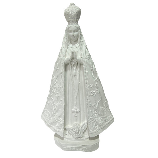 Nossa Senhora Aparecida Italiana Bordada 33cm em Gesso Cru em Oferta na Shopee