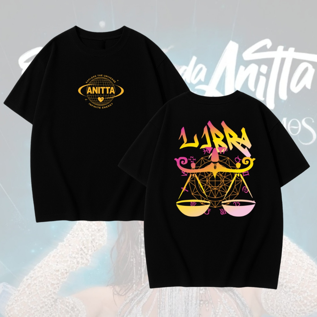 Camiseta Libra Signos Ensaios de Carnaval Anitta 2026 - Blusa 100% Algodão Masculina Funk Brasil