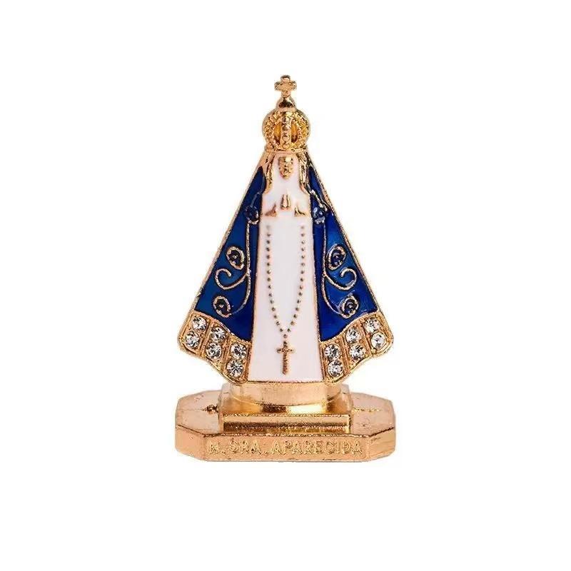 Santinha de Carro Nossa Senhora Aparecida Imagem Santa Coroa Painel Carro Mesa