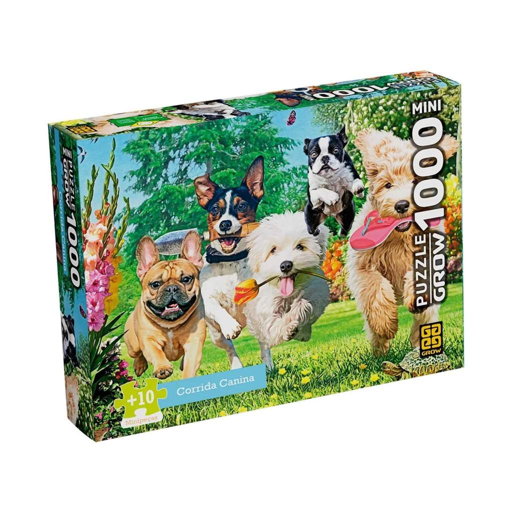 Mini Quebra-cabeça 1000 peças Corrida Canina + 10 anos Grow - 04606
