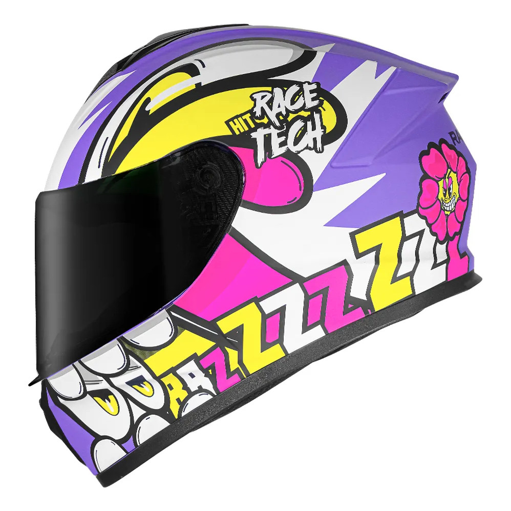 Capacete Race Tech Hit Speed Bee Roxo Fosco