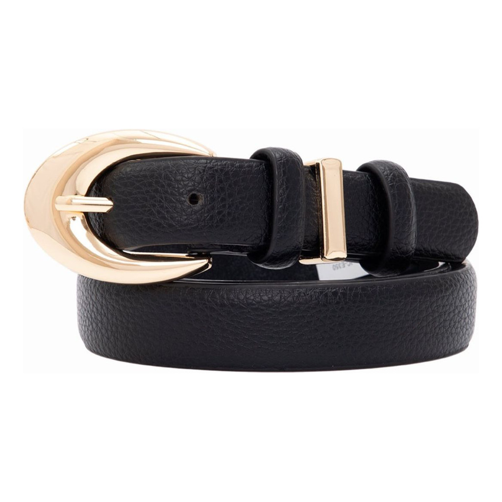 Cinto Feminino Fivela Dourada Estiloso Couro Sintético Moda