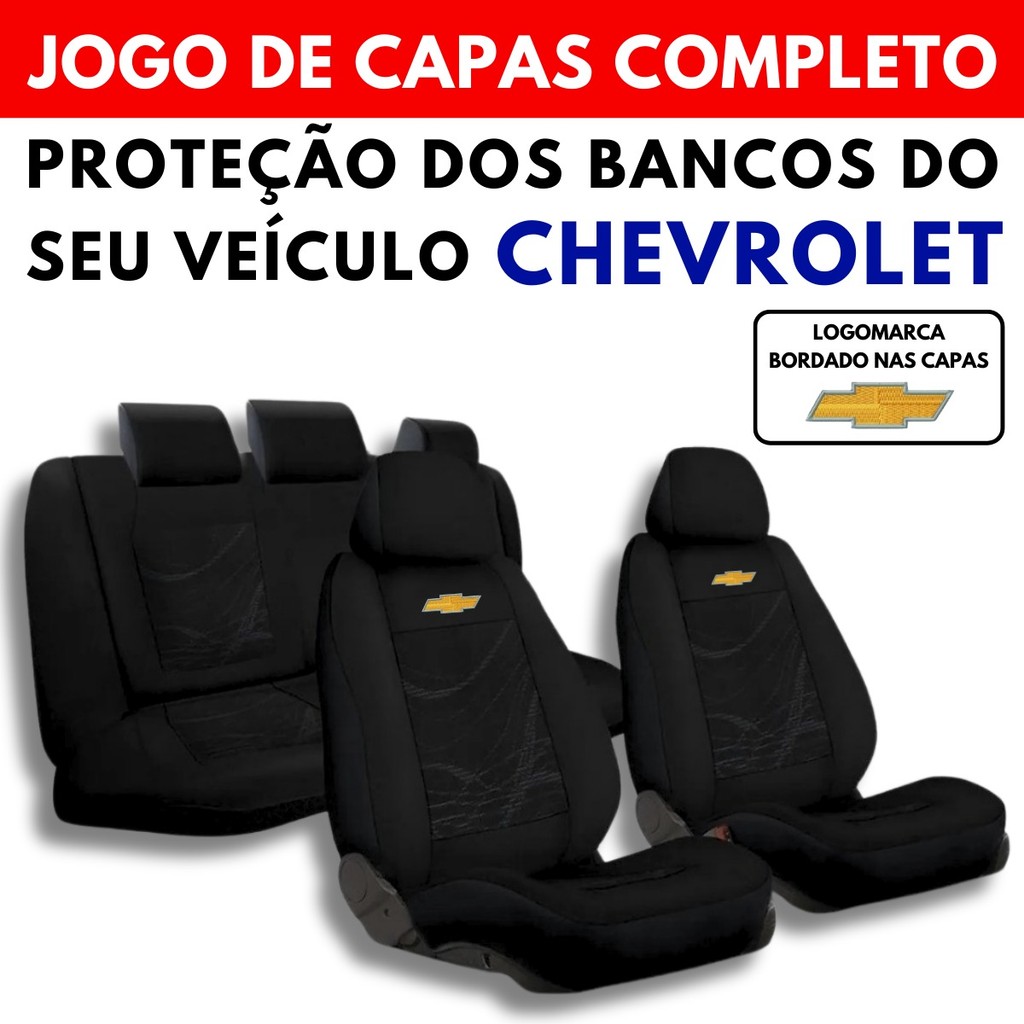 Jogo Capa Banco Carro Automotivo Modelos Chevrolet GM Tecido Grosso Ônix, Cruze, Tracker