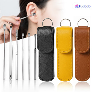 Kit limpador de ouvido portátil com 6 peças em aço inoxidável, ideal para remover cera em Oferta na Shopee