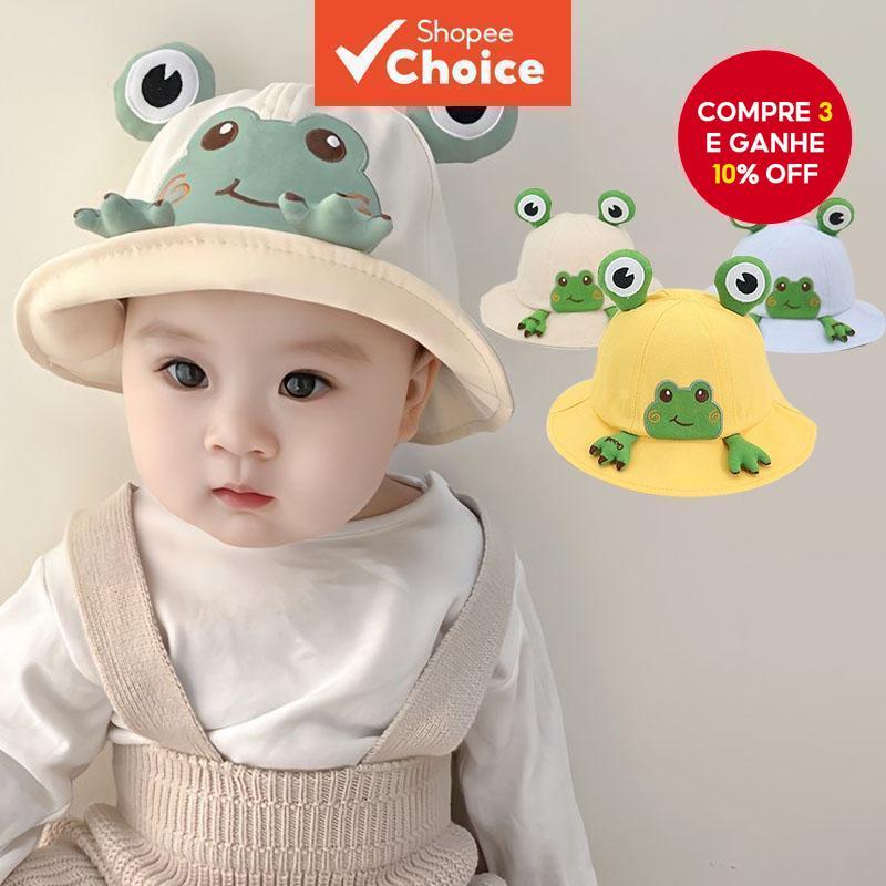 Chapéu Balde De Sapo De Desenho Animado Da Moda Para Menino E Menina | De Sol Respirável Bebês De Verão Uso Diário em Oferta na Shopee
