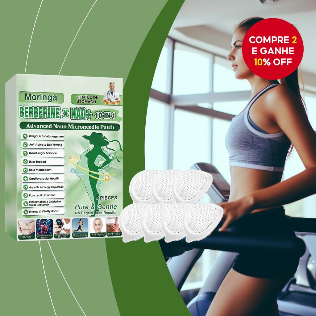  Patch de Cuidados com o Corpo 7 unidades - Cuidados com a Pele Focados em Moringa Leve, Berberina e NAD+