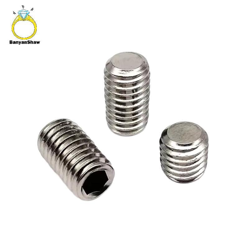 [BANY] 500pcs M2.5 M3 M4 DIN913 304 Aço Inoxidável Hex Hexágono Soet Allen Ponto Plano Grub Parafuso Conjunto Caixa Kit 