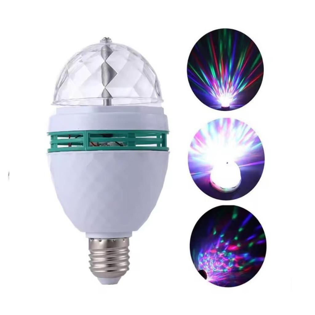 Lampada Led Luz Muda Cor Festa Rgb Giratoria Strobo Cromoterapia Colorida Globo Discoteca Luminacao Bivolt