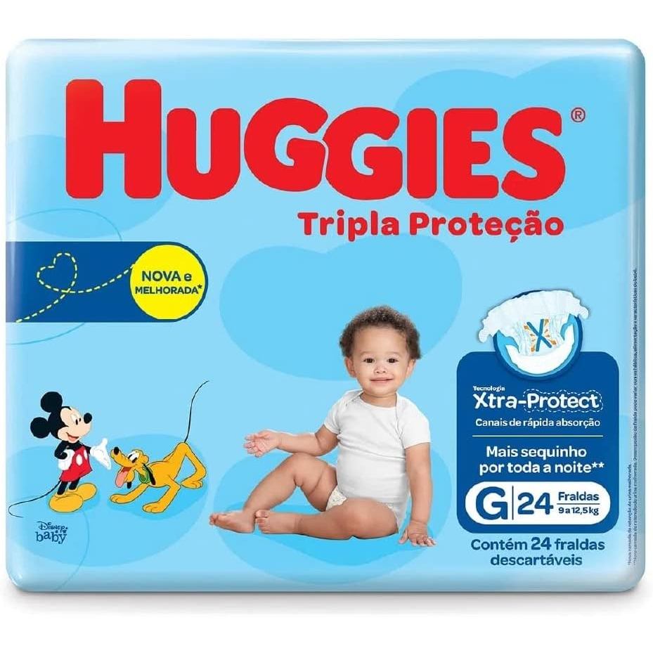 Fralda Huggies Tripla Proteção Tamanho G 24 unidades