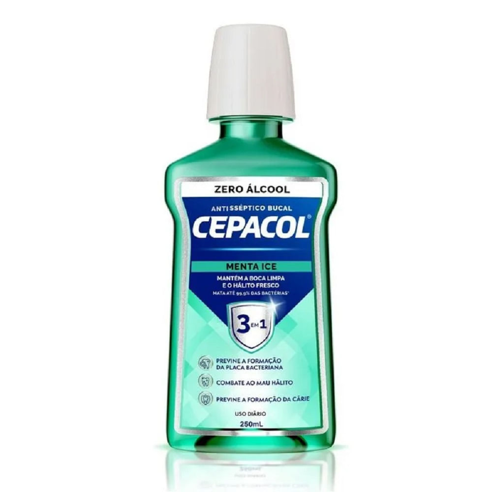 Enxaguante Bucal Cepacol 3 Em 1 Menta Ice 250ml em Oferta na Shopee