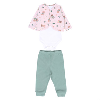 Conjunto KiKo Baby BodyManga Curta Casaco Estampado e Calça em Oferta na Shopee