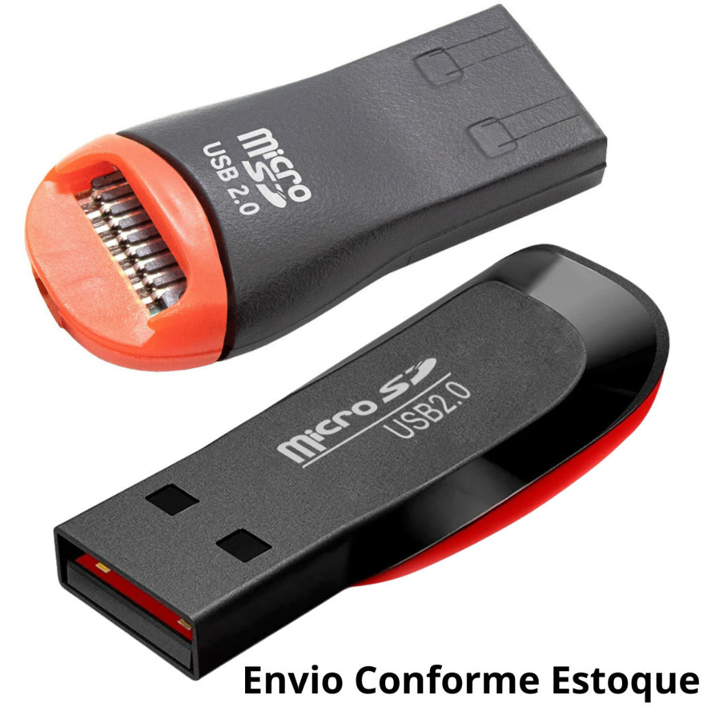 Adaptador Mini Leitor Cartão De Memória Micro Sd Usb 2.0 Usb Alta Velocidade M2 Compatível Até 128gb