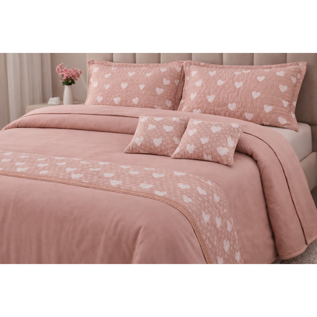 Kit Cobre Leito com Xale e Almofadas – Conjunto Completo para seu Quarto