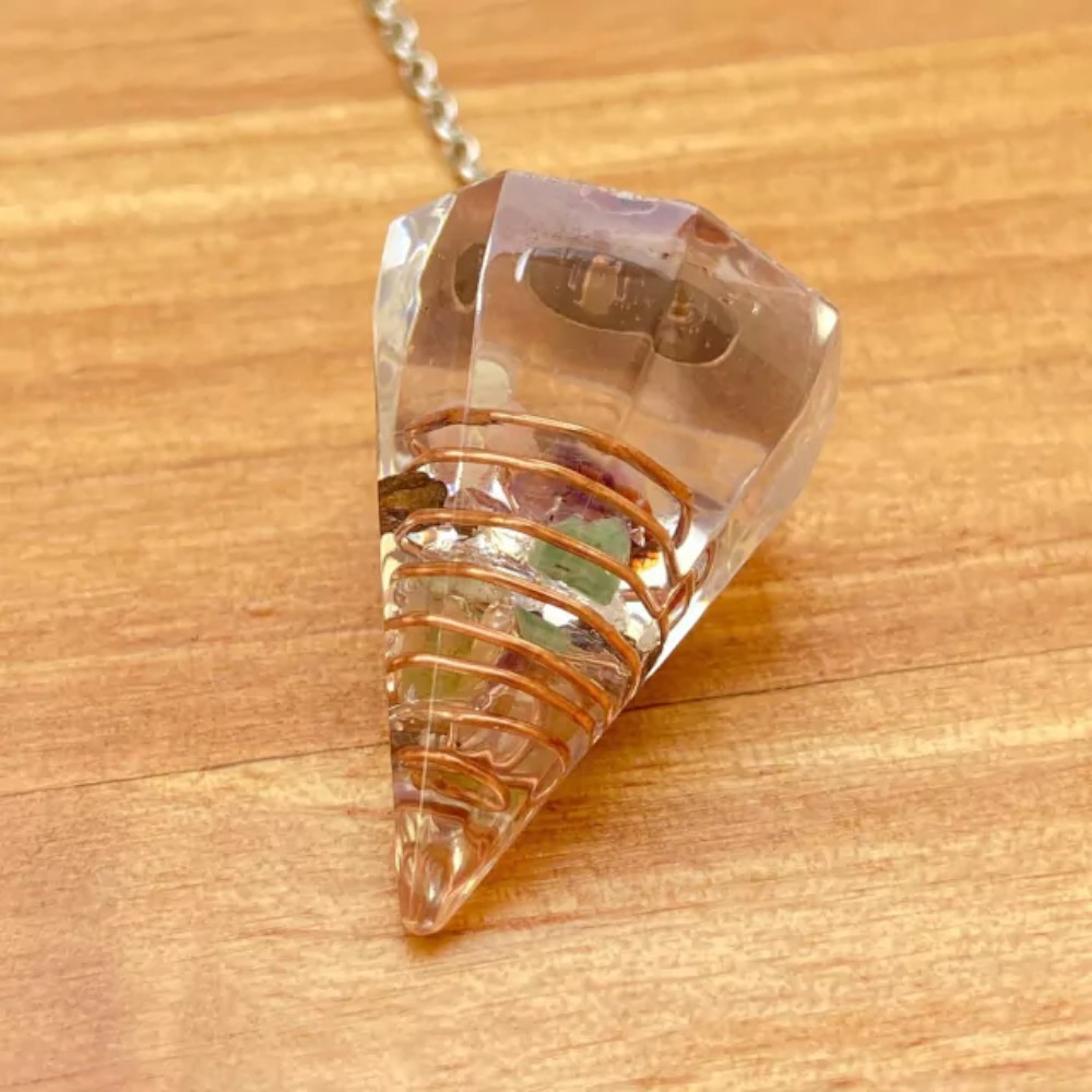 Pêndulo de Orgonite - Pedras Sortidas - Amplitude