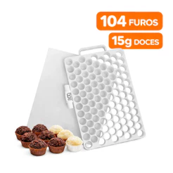 PLACA PORCIONADORA PARA BRIGADEIROS E DOCES 15G COM 104 FUROS BROTHERMIX - KIT