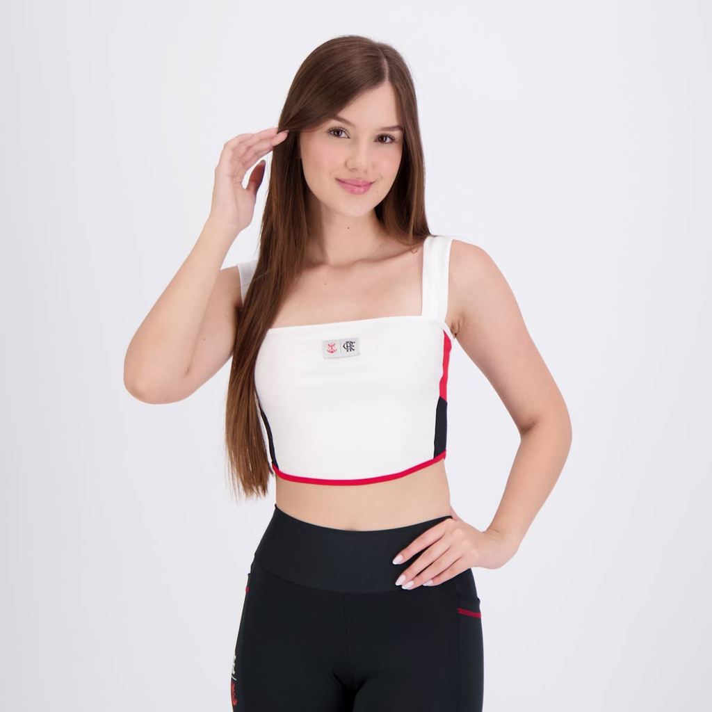 Cropped Flamengo Cintilar Feminina Branca em Oferta na Shopee