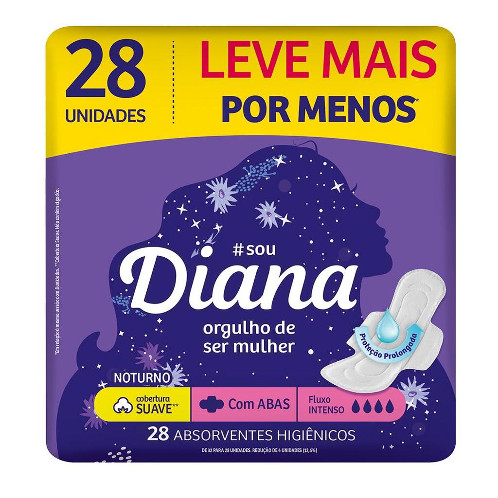 Absorvente Diana Noturno Suave 28 Unidades em Oferta na Shopee