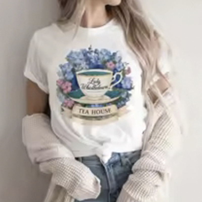 Tshirt Feminina Série Arte Floral Estampada Lançamento Camiseta 100% Algodão Camisetão  Oversized - Estampaê
