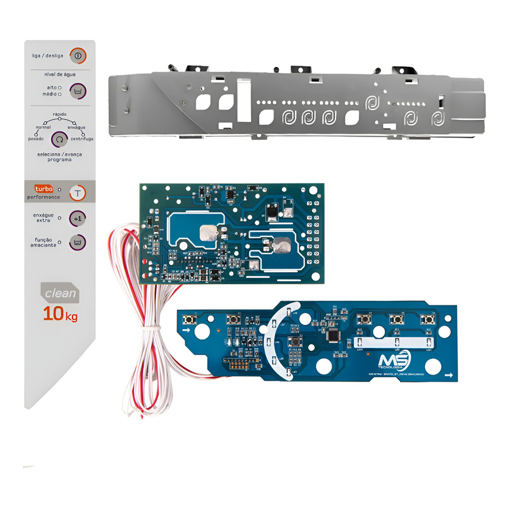 Placa Lavadora Brastemp Bwc10 W10605809 Suporte E Adesivo