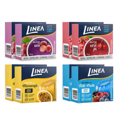 Kit 8 Gelatinas Linea Sabor Uva, Cereja, Maracujá e Tutti-Frutti 10g