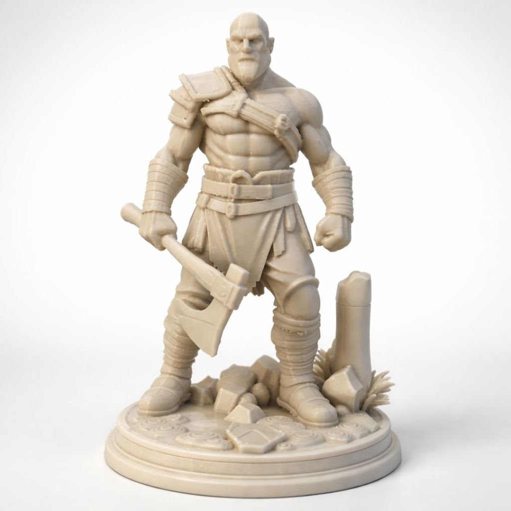 Boneco Kratos Estátua Action Figure Com Machado God Of War Deus da Guerra Machado Leviatã