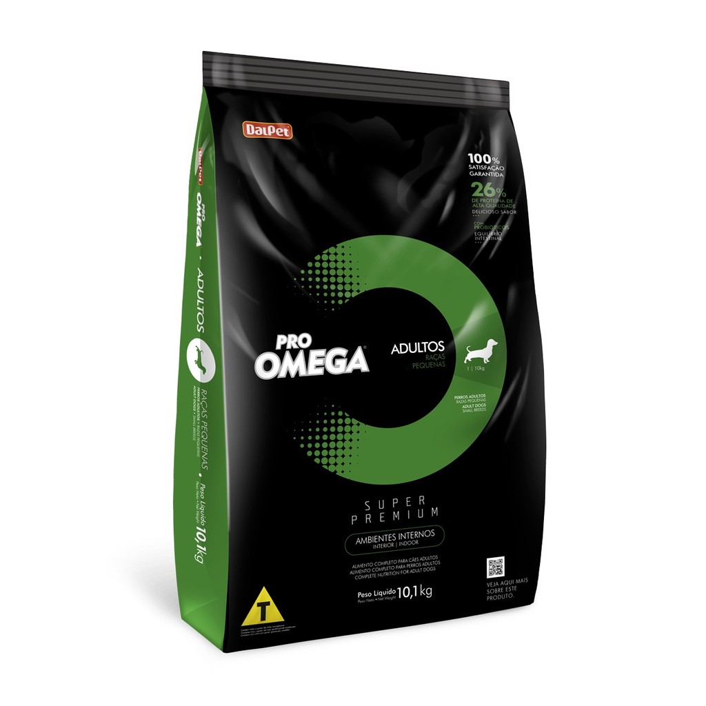 Ração Pro Omega Cão Adulto Raças Pequenas 10,1 Kg Ambientes Internos