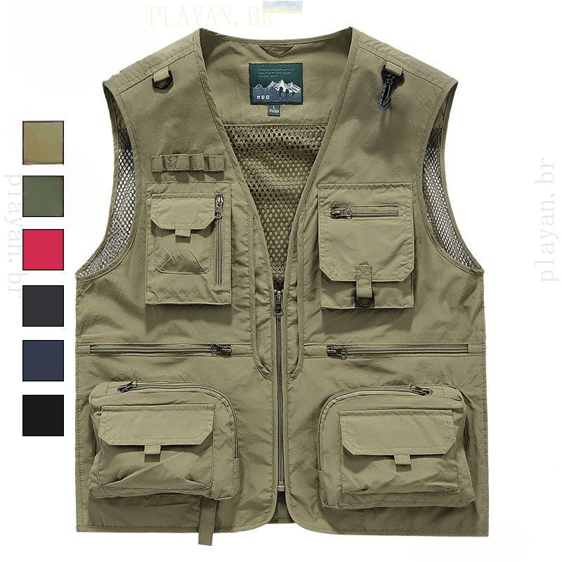 Colete de fotografia de cintura para homens para pesca ao ar livre casual de primavera e outono Mais jovens de tamanho em Oferta na Shopee