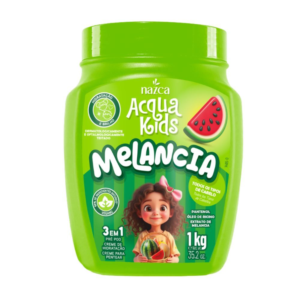 Mascara Capilar Nazca Acqua Kids 3Em1 Melancia 1Kg