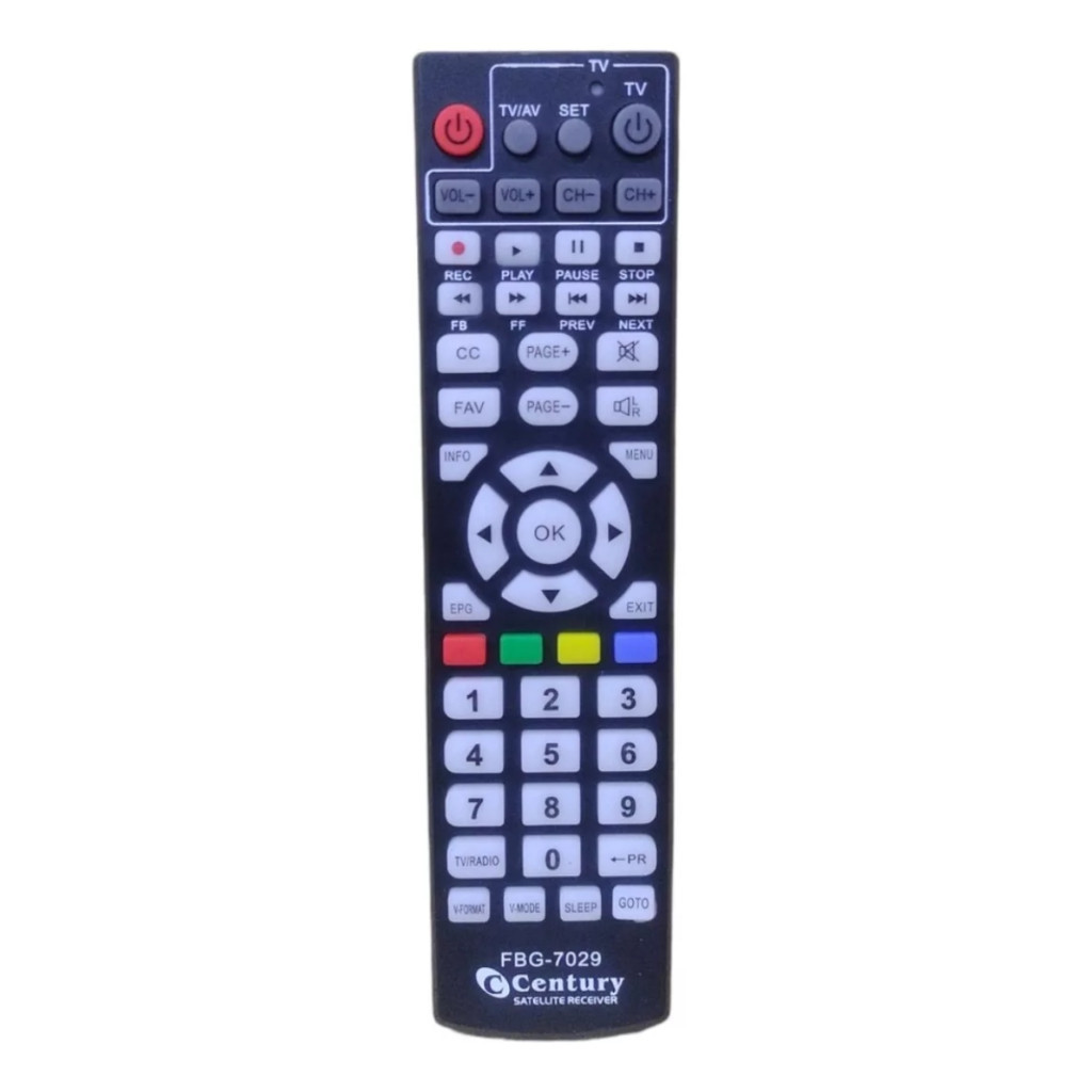 Controle Remoto Para Receptor Century Mídia Box 7100 FBG 7029 LE7029 VC8106 SKY7029 CRS7029