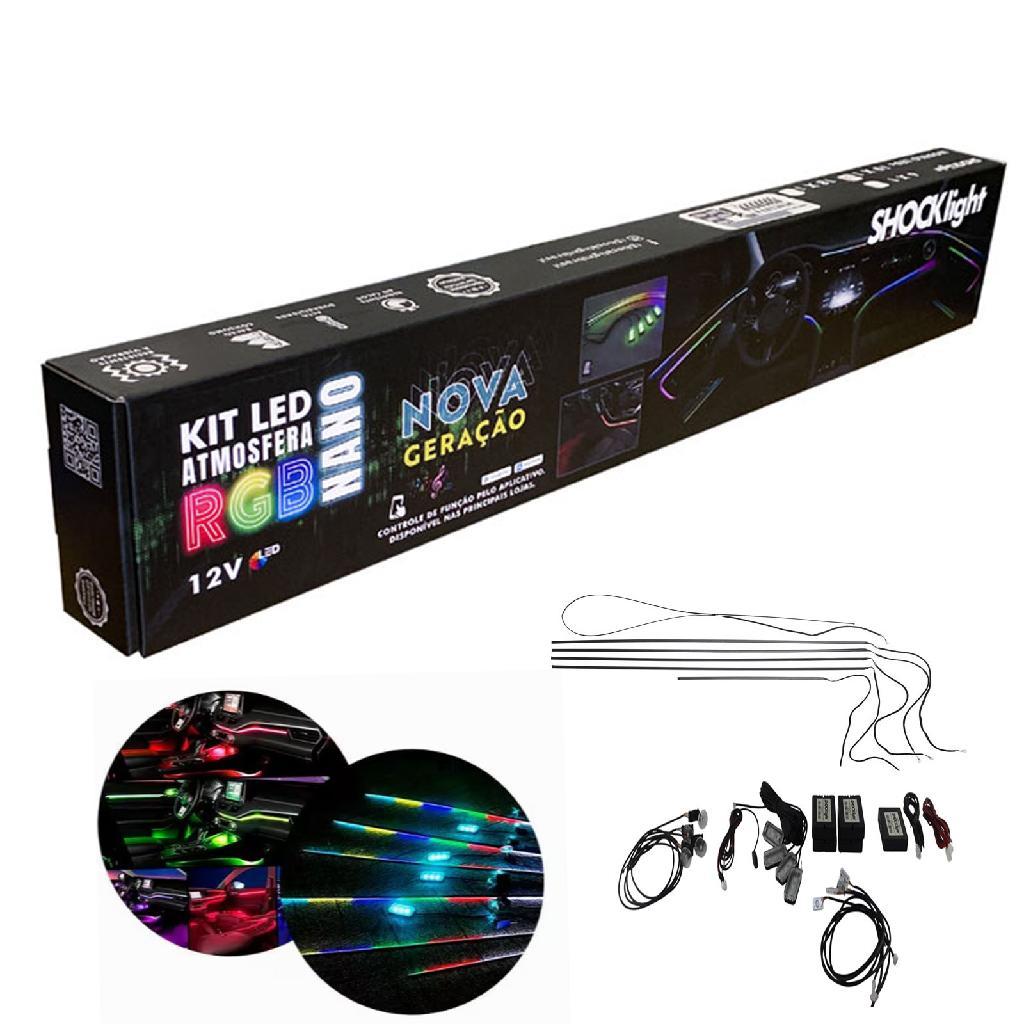 Kit Fita Led Luz Interna Painel Atmosfera Nano Neon Rgb 18x1
