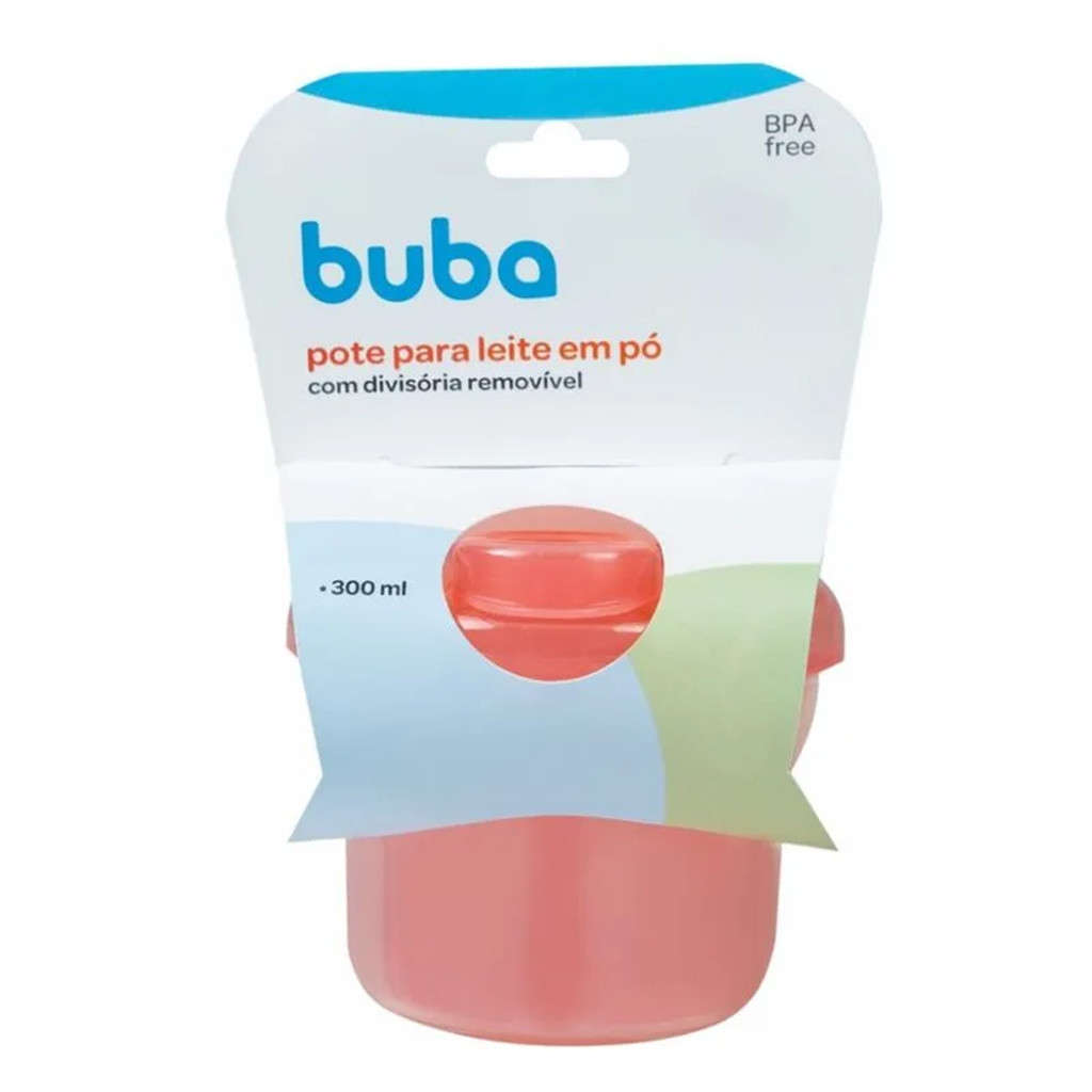 Porta Leite Em Pó Com Divisórias Removíveis 300ml Rosa Pote Dosador Medidor De Fórmula Buba