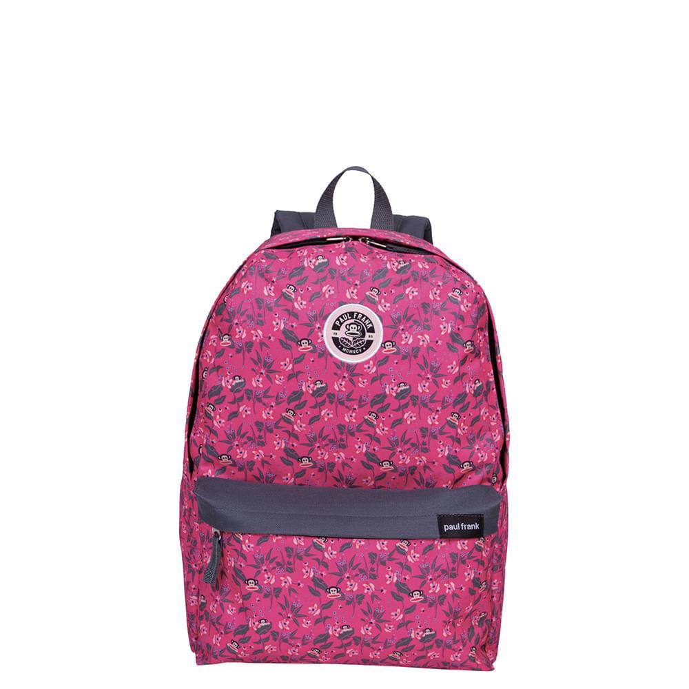 Mochila Grande Paul Frank 21T01 Floral Rosa em Oferta na Shopee