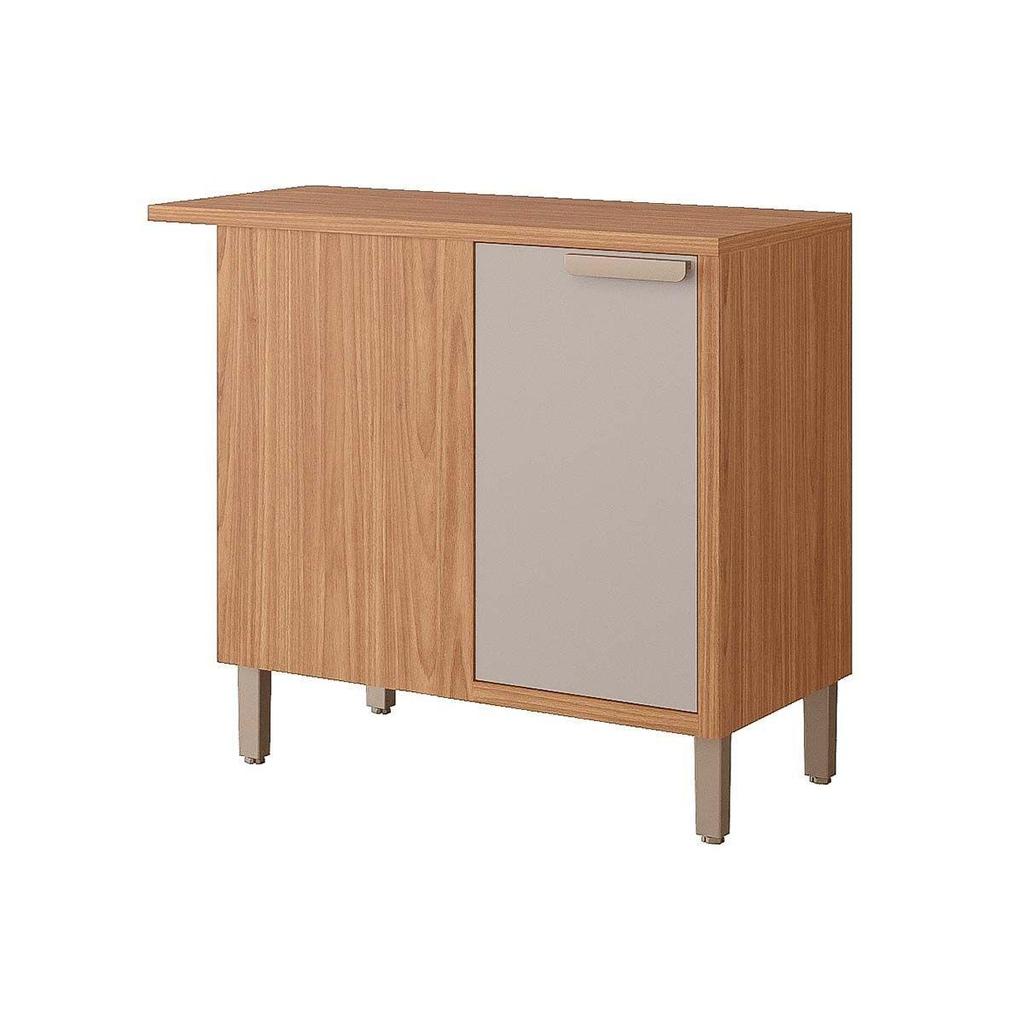 Balcão de Cozinha Eloise Canto Direita/Esquerda c/1 Porta e Tampo 92cm Freijo/Off White - MGM em Oferta na Shopee