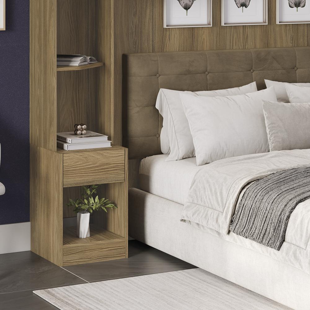 Mesa de Cabeceira 1 Gaveta Kappesberg Adapt Nogueira em Oferta na Shopee