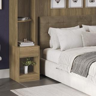 Mesa de Cabeceira 1 Gaveta Kappesberg Adapt Nogueira em Oferta na Shopee