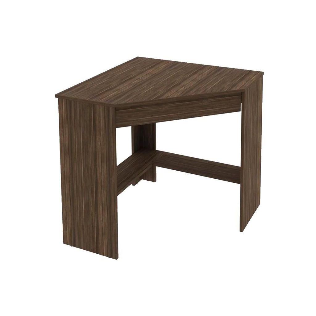 Mesa Canto p/Escritório Canto ME4169 c/ 1 Gaveta Nogal - Tecno Mobili