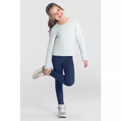 Calça legging infantil menina em cotton jeans Brandili - 1