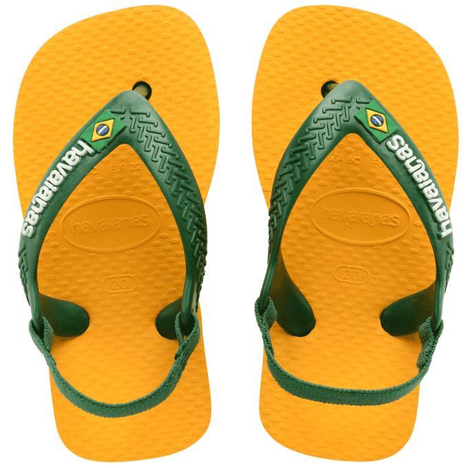 Chinelo Havaianas Baby Brasil Logo Amarelo Pop