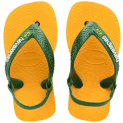 Chinelo Havaianas Baby Brasil Logo Amarelo Pop