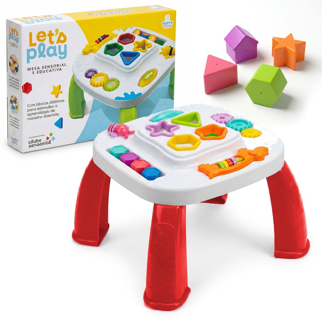 Mesinha Educativa Didática Infantil Sensorial Mesa Divertida Com Atividades Interativas