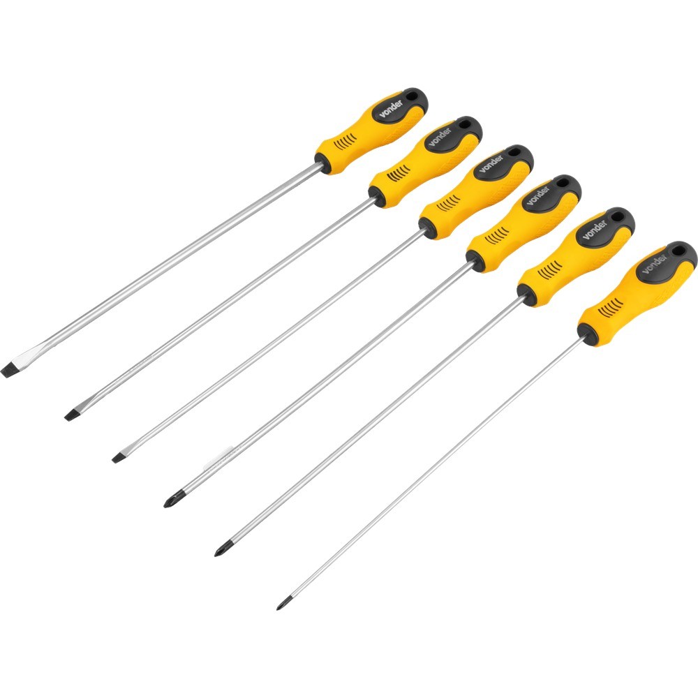 Chaves Fenda Phillips Longas JG 6 Peças CRV Vonder em Oferta na Shopee