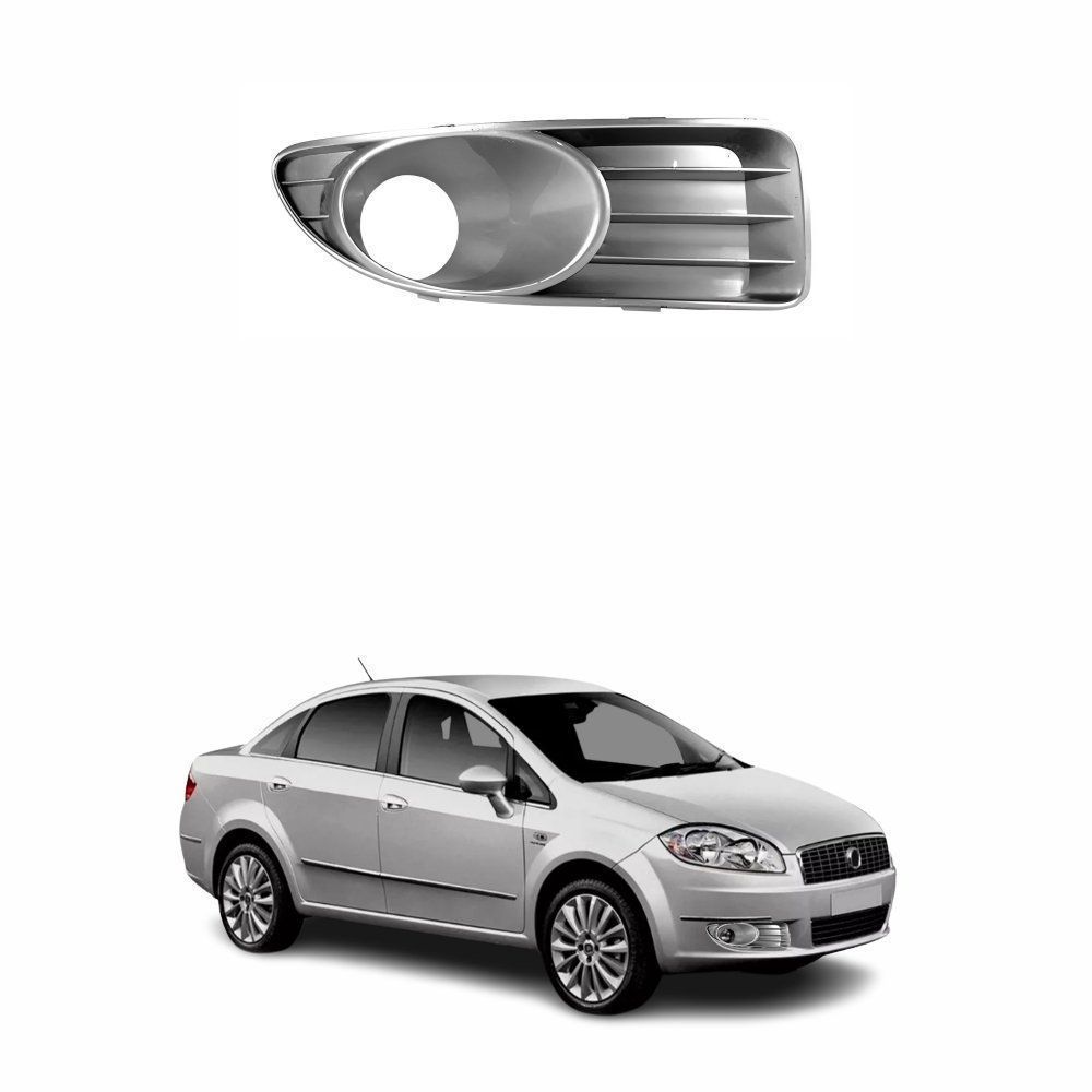Grade Parachoque Fiat Linea 2009 até 2013 Cinza Com Furo Lado Direito Passageiro
