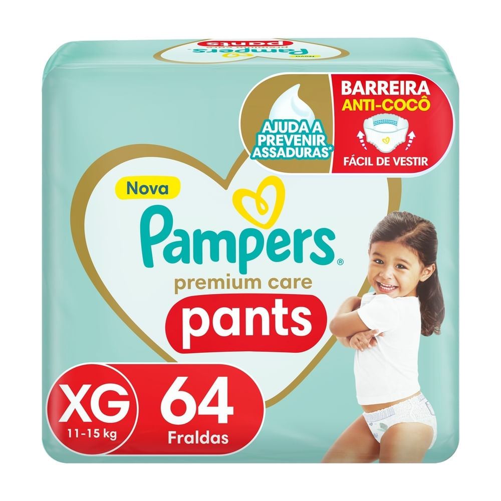 Fralda Pampers Pants Premium Care Tamanho XG 64 Unidades